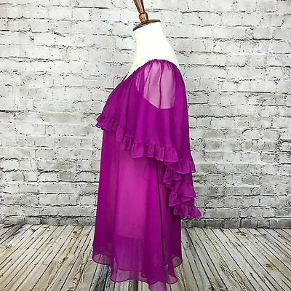 FREE PEOPLE Off Shoulder Ruffle Cape Dress EUC sz S/M